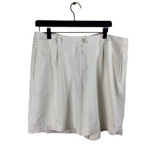 Tommy Bahama Women Pleated 100% Cream Shorts Size 16